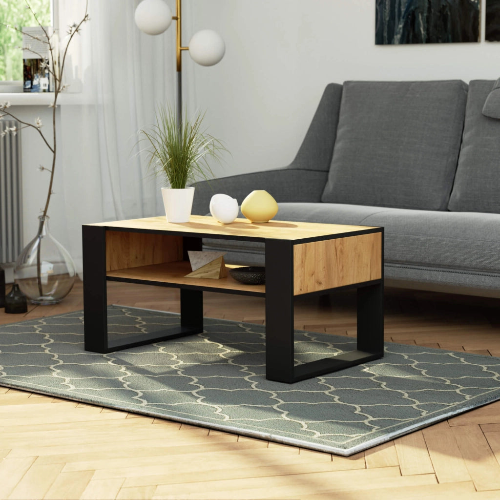Tavolino da caffè AKORD DOMI Quercia Craft 92 cm Colore Nero 92x53x45 cm
