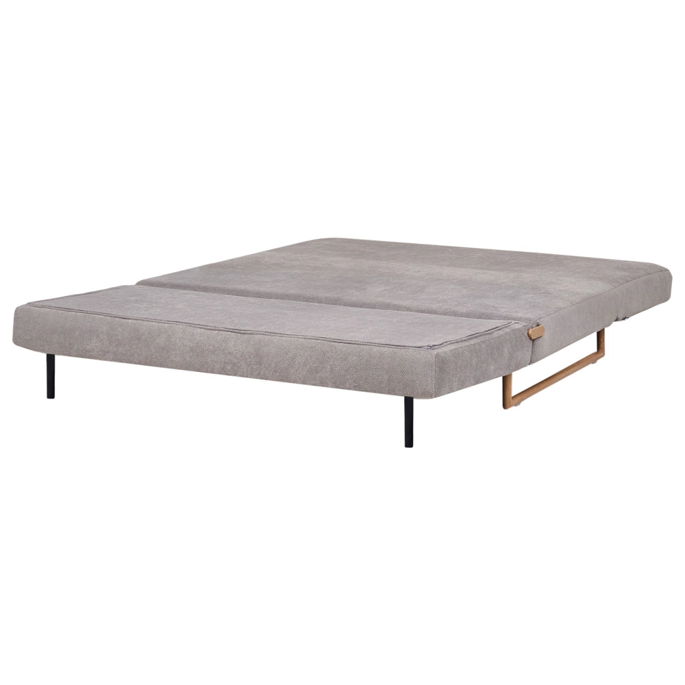 Divano letto a 3 posti Tessuto grigio per divano 3 persone Funzione letto pieghevole