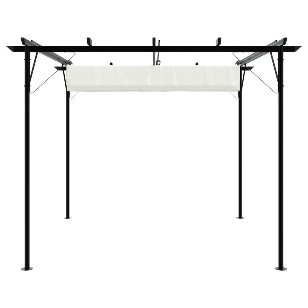 Pergola da Giardino Tetto Retrattile Bianco Crema 3x3 m Acciaio cod mxl 75606