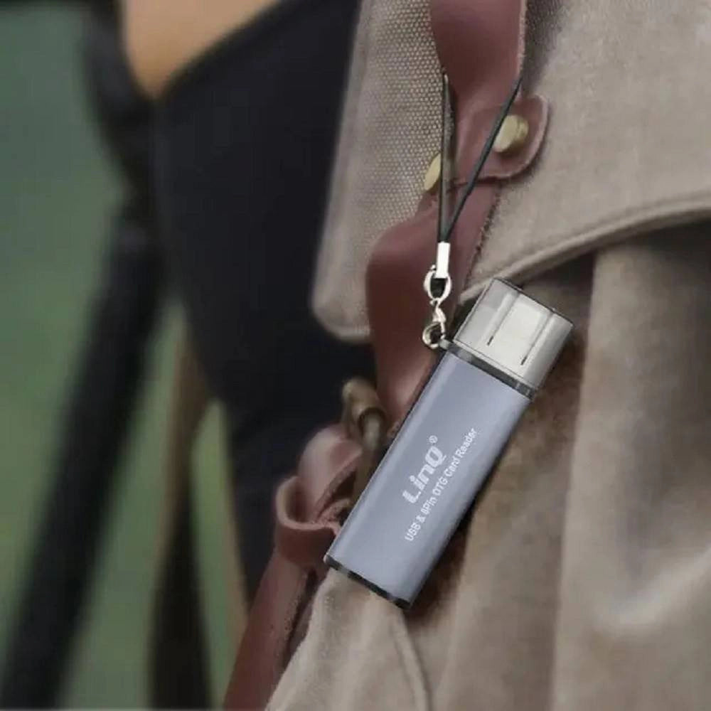 Trade Shop - Lettore Di Schede Sd Micro-sd 2in1 Lightning Usb Maschio Otg Usb Femmina Otg802 -