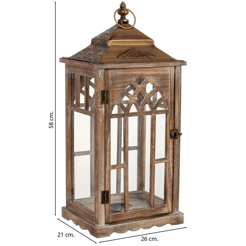 Lanterna in legno 26x21x58h cm