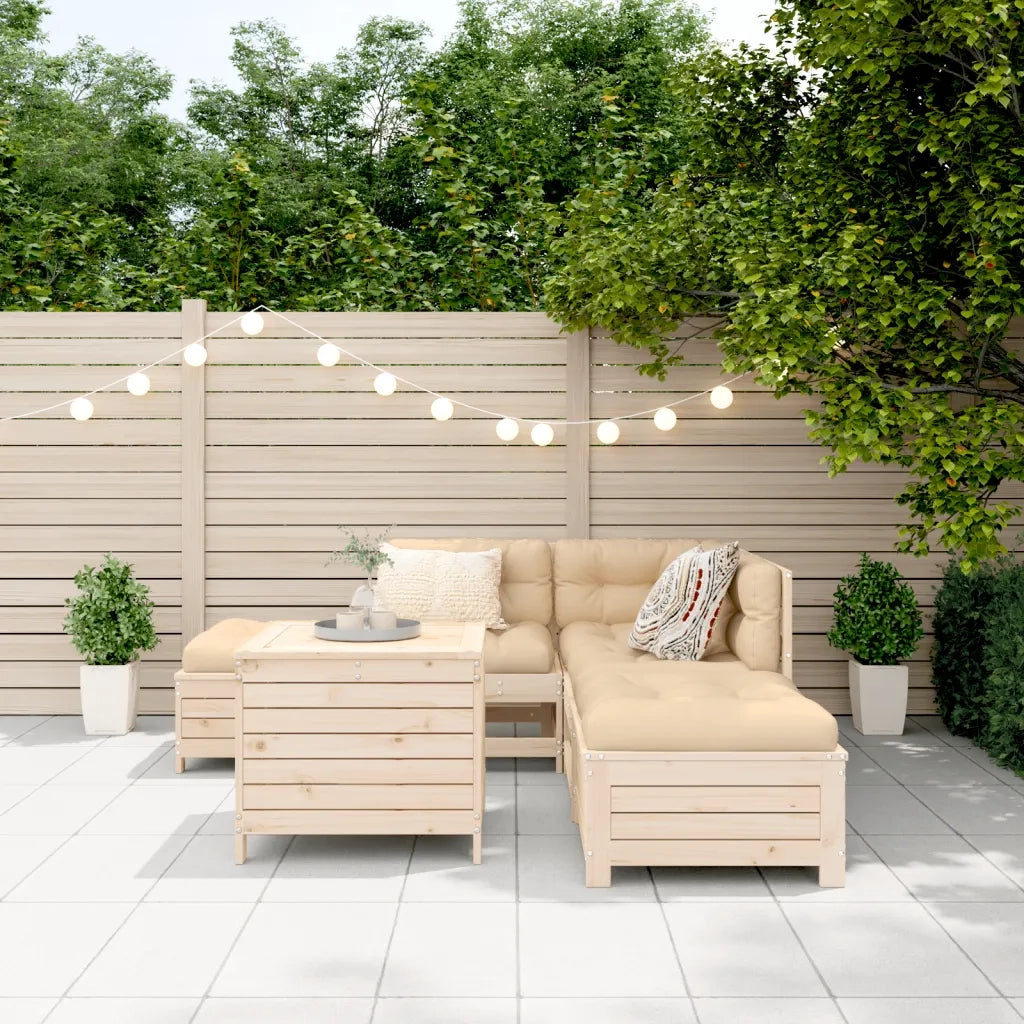 Set Divani da Giardino 6 pz in Legno Massello di Pino 3250704