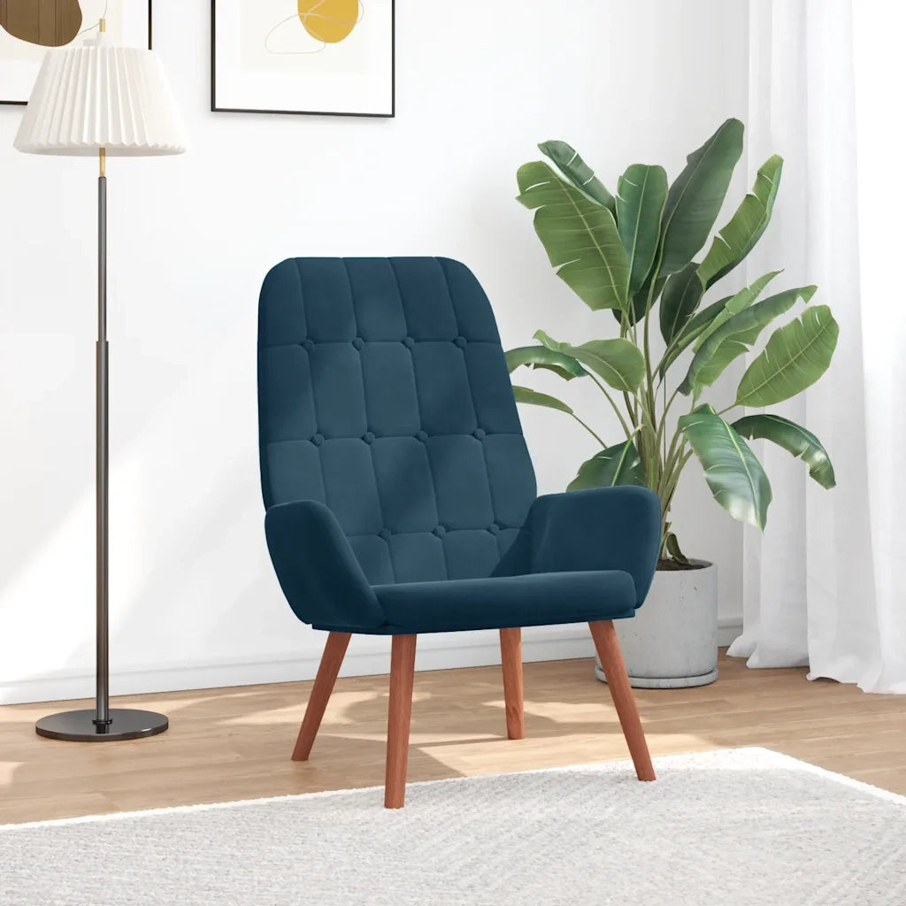 Poltrona Relax-Poltroncina Blu in Velluto 321140
