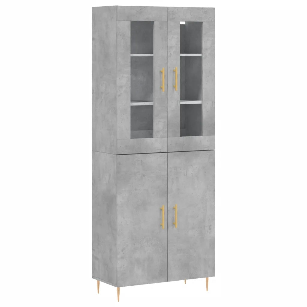 Credenza-Buffet-Armadio da cucina Grigio Cemento 69,5x34x180 cm in Legno Multistrato 124712