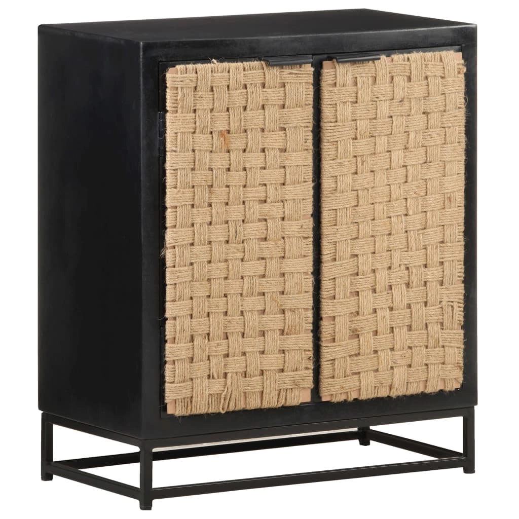 Buffet credenza cassettiera armadio mobile contenitore organizer per cucina soggiorno salotto 60 x 35 x 70 cm legno massello di mango nero 02_0029622