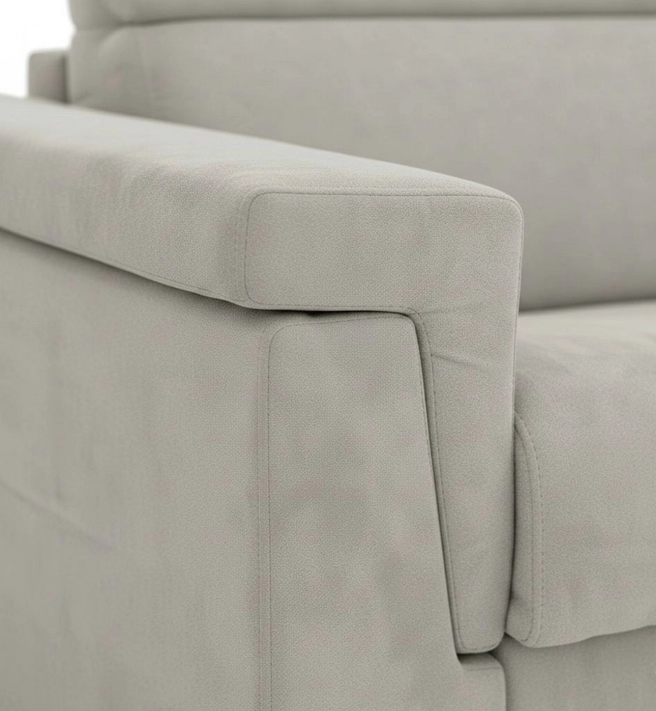 Flaibano, Divano Fisso 2 Posti Sfoderabile Made in Italy, 205x95x100h cm Beige