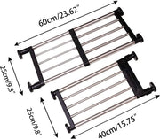 Cassa estensibile con piastra di trasporto regolabile cassetti organizzatori per DIY 40-60cm nero