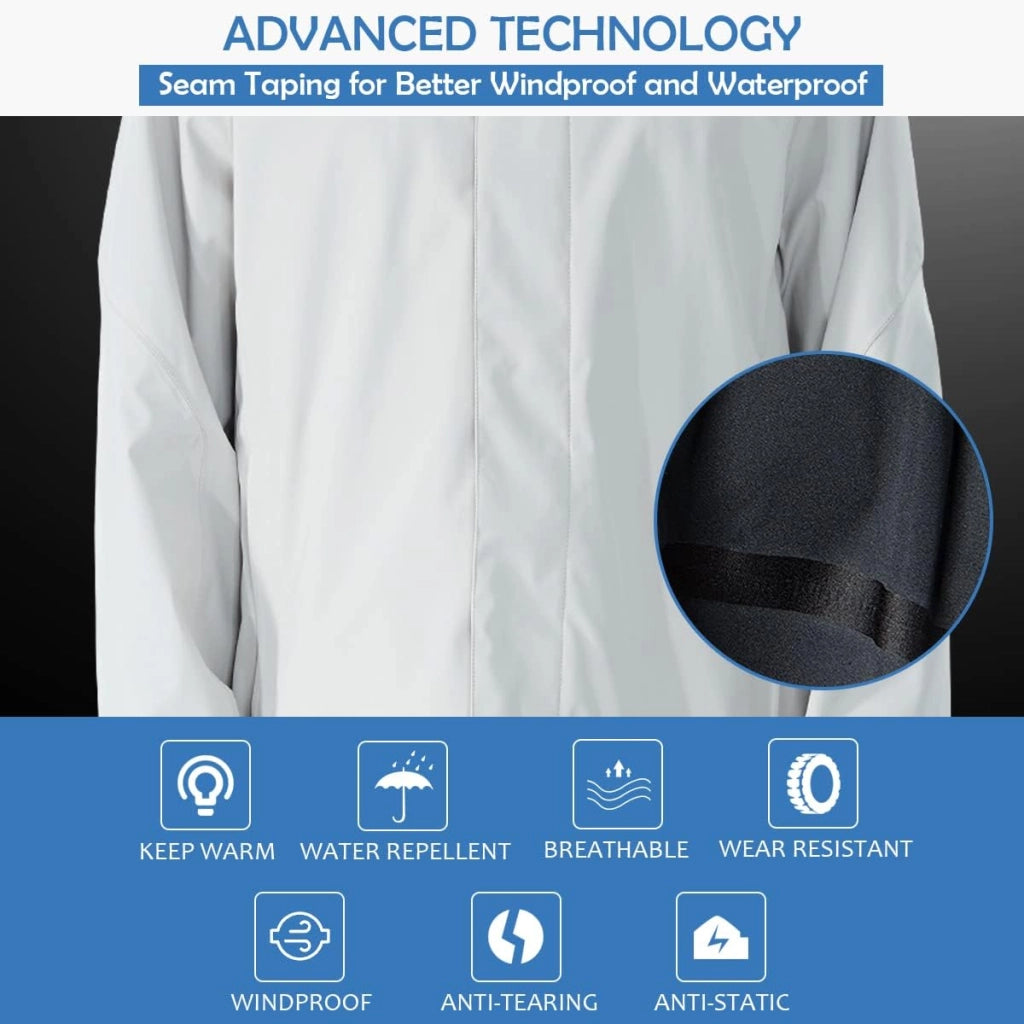 Giacca da sci da uomo 3 in 1, Trench Cappotto Autunno Inverno Giacca a Vento con Cappuccio, Impermeabile (Grigio, XXXL)