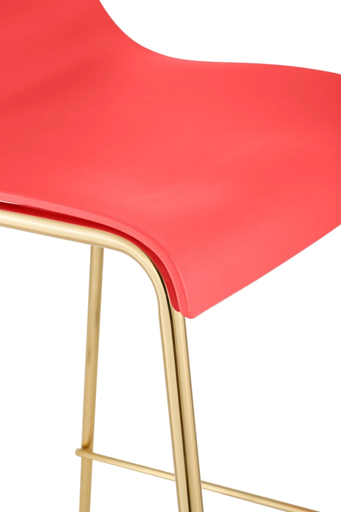 Sgabello da bar Hoover in plastica 4 piedi oro 4