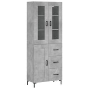 Credenza | Madia | Buffet da pranzo | Armadio da pranzo Grigio Cemento 69,5x34x180 cm in Legno Multistrato