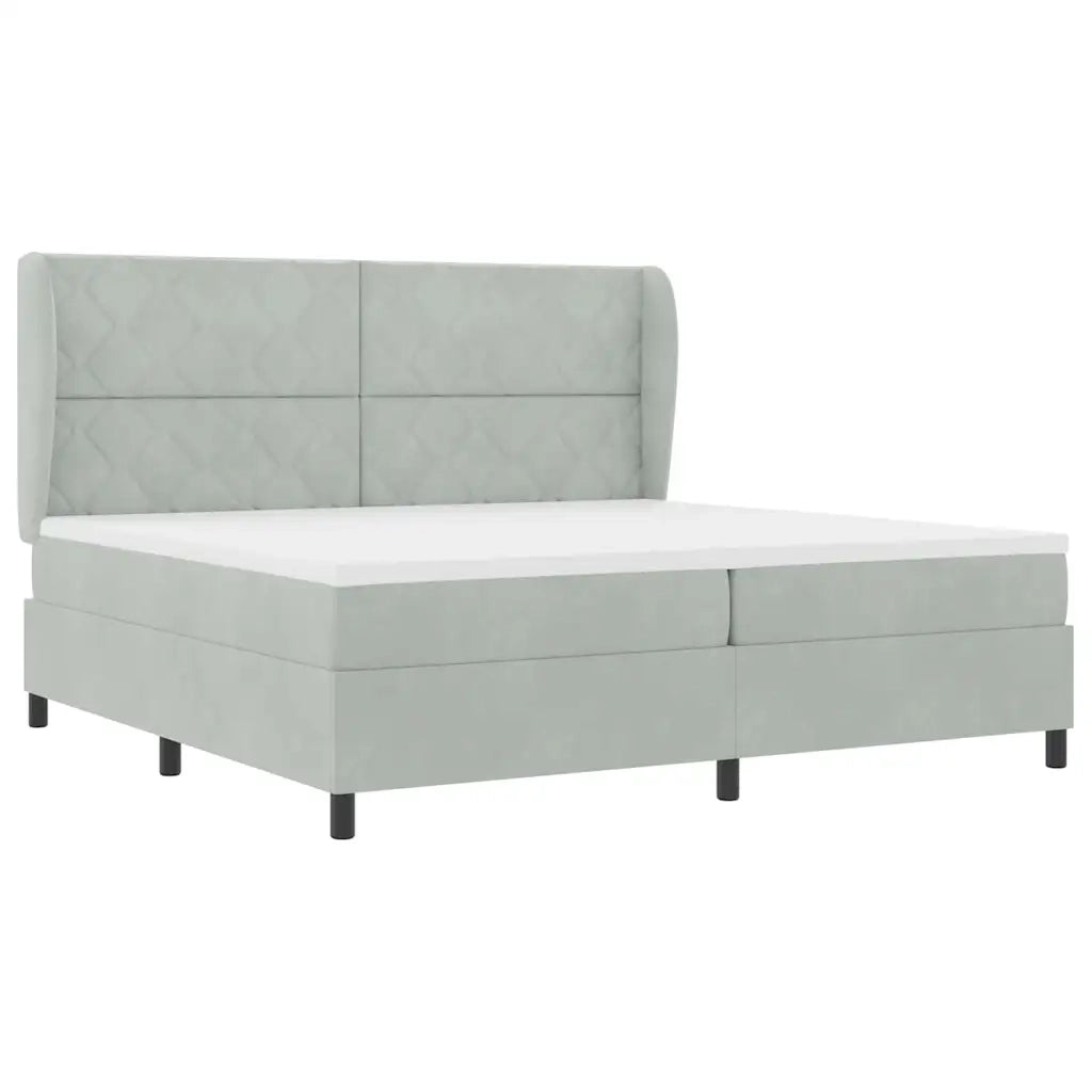 Letto a molle Grigio chiaro 200 x 200 cm Poliestere 3341000