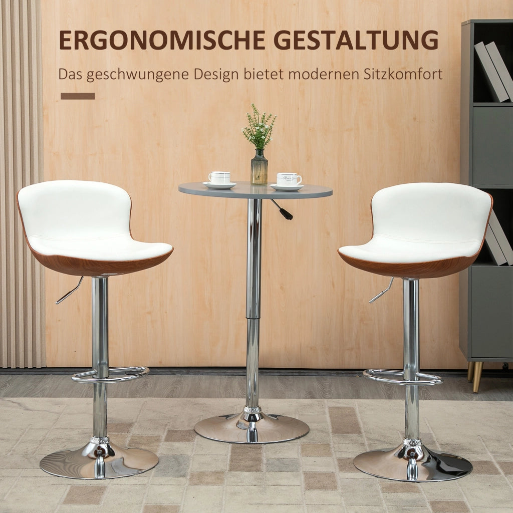 Set 2 Sgabelli da Bar Regolabili in Altezza ¨C Xylo ¨C Seduta Girevole Metallo Crema