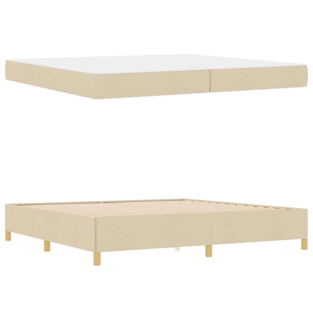 Struttura del letto con materasso Crema 200 x 200 cm Tessuto 3398967