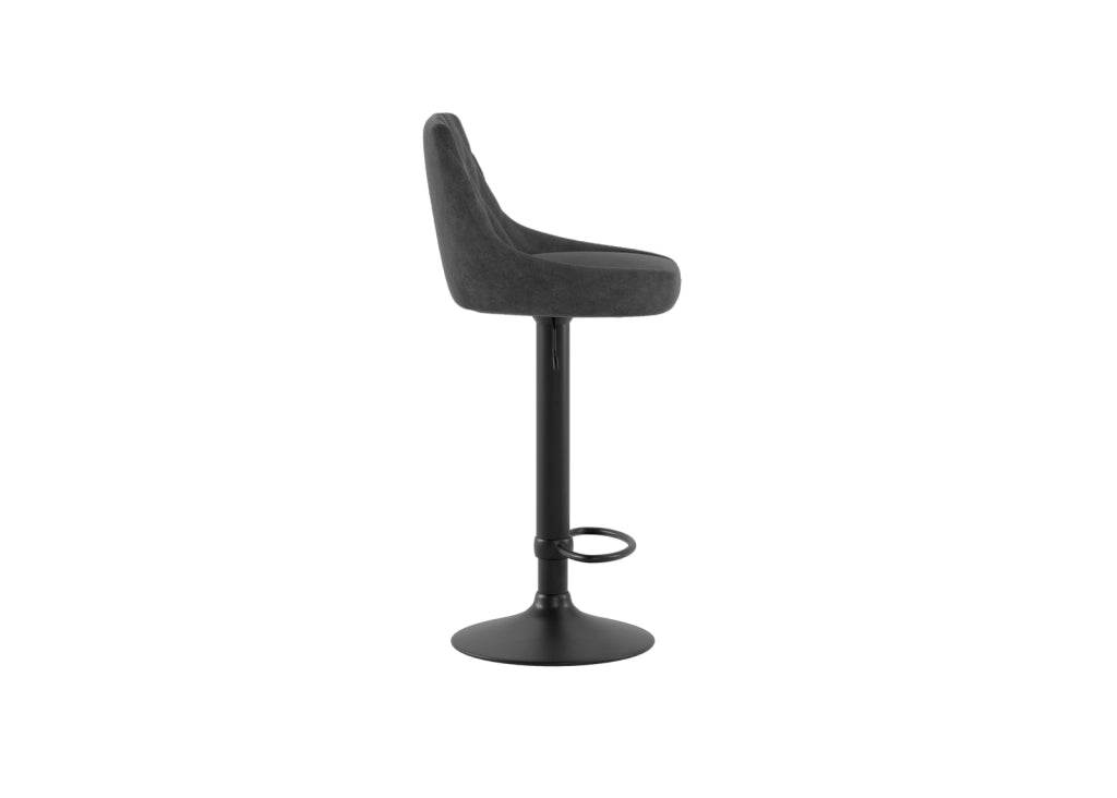Max - Sgabello in microfibra effetto velluto grigio scuro - Set da 2 pz