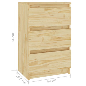 Comodino 40x29,5x64 cm in Legno Massello di Pino cod mxl 31188