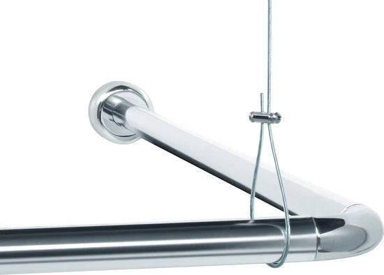 Stang per doccetta universale per docce a forma L e a forma U con supporti per soffitto