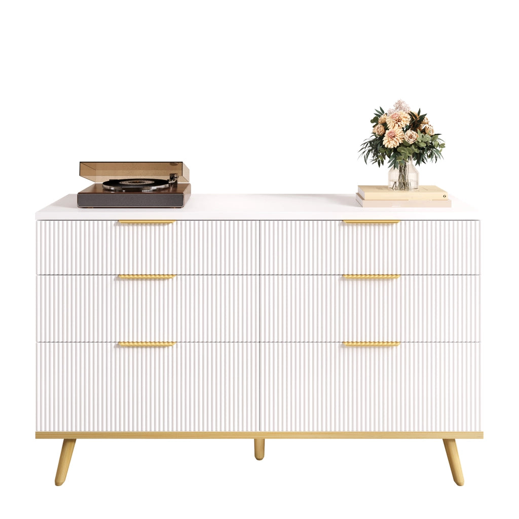 Chest 6 cassetti moderna - Zephmum- Gambe in legno look