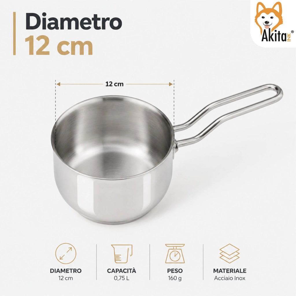 Akitaink Bollilatte Casseruola Conica Inox 12 cm