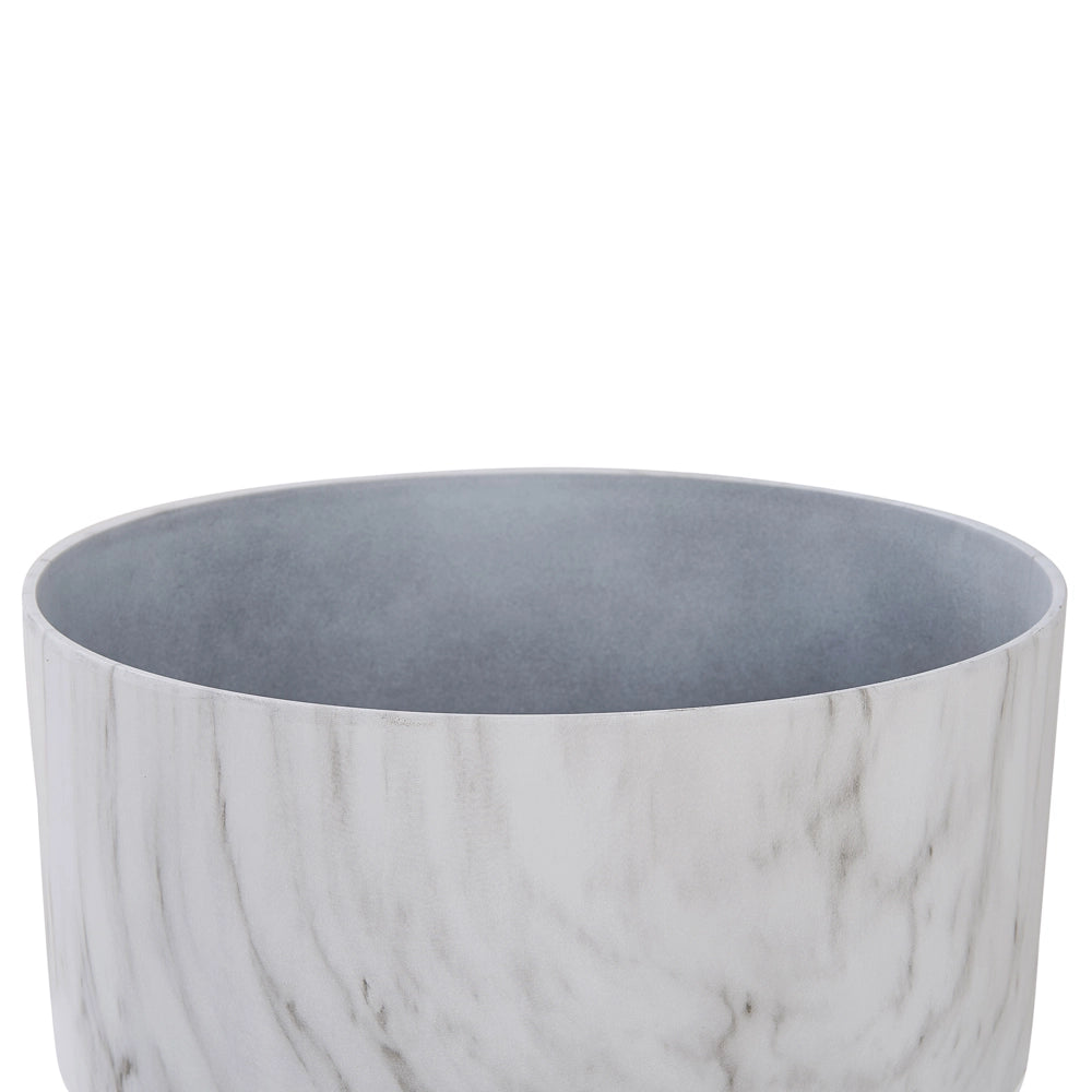Vaso per piante da interno per esterno Vaso da fiori effetto marmo bianco miscela di pietre Rotondo 43 cm Resistente ai raggi UV
