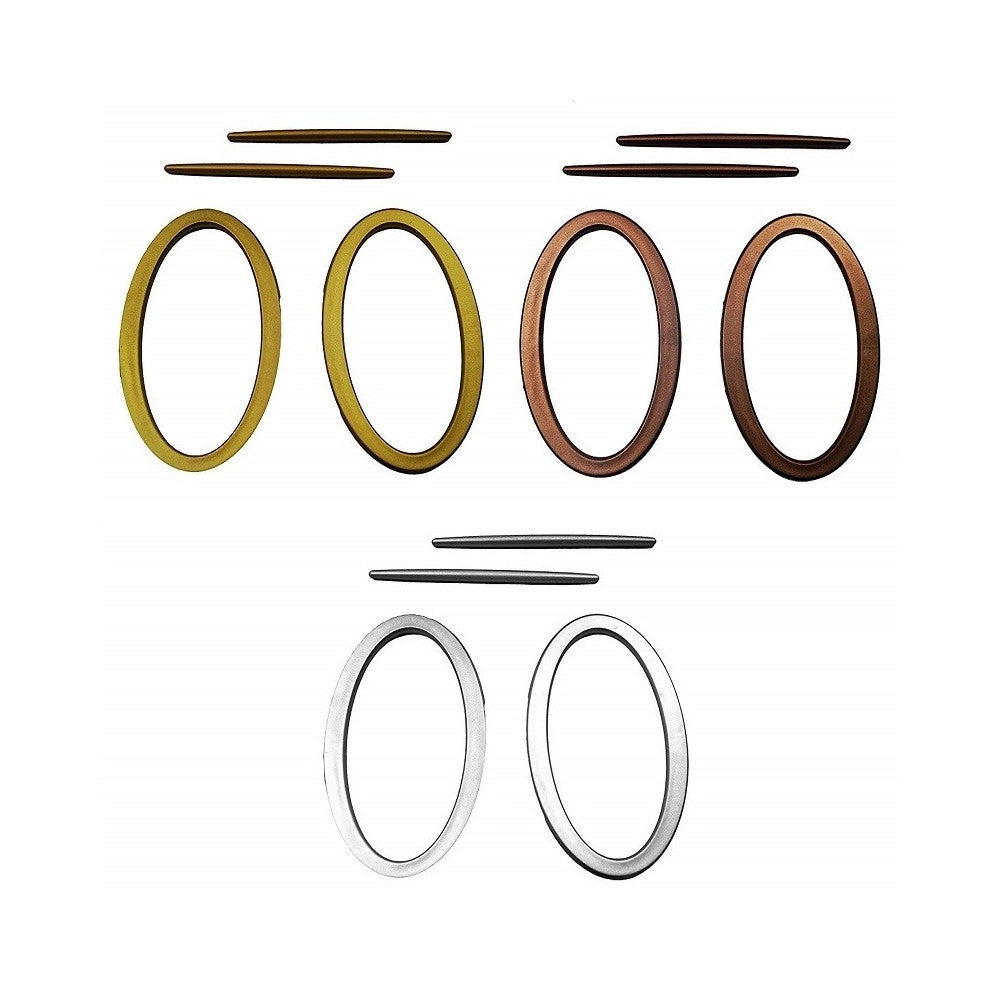 Trade Shop - 2 Anelli Anello Fermaglio Design Moderno 16.5x9.5cm Fermatenda Raccogli Tende -