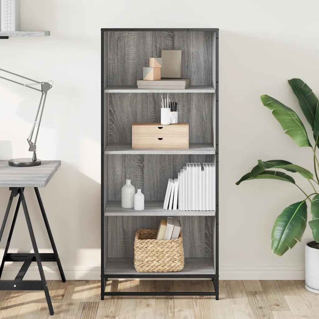 Libreria-Scaffale per Libri-Mobile di Stoccaggio Grigio Sonoma 60x35x139 cm in Truciolato