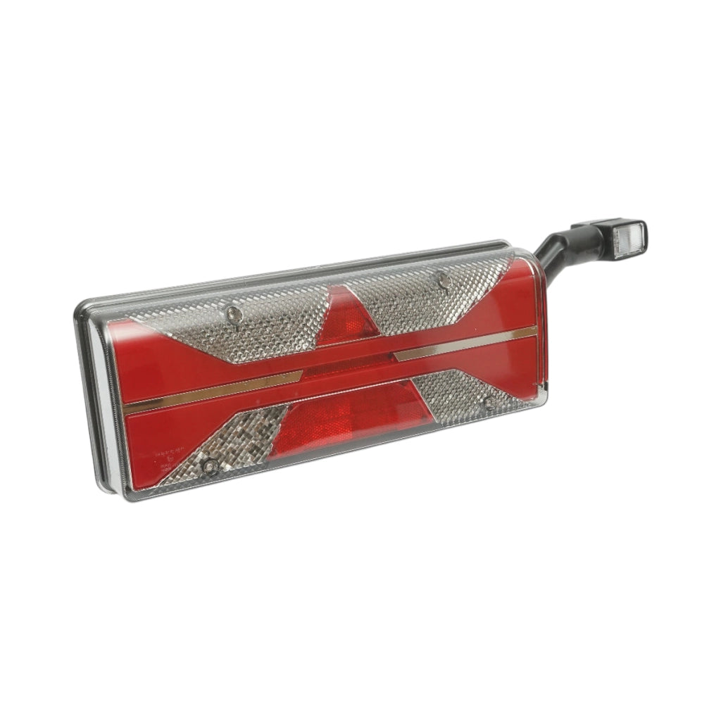 Luce freno posteriore destra LED rimorchio 24V, 7 pin ASS2.1+4x2 con luci di posizione, illuminazione targa 400x153x88mm