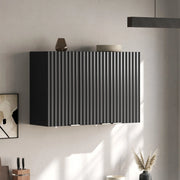 Pensile da parete nero a 3 ante in MDF, 90 × 29 × 60 cm
