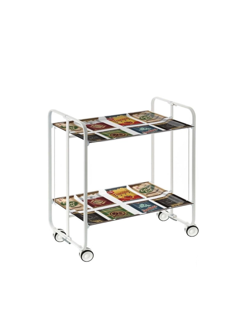 Carrello da cucina pieghevole bianco con ruote BAUHAUS 2 ripiani