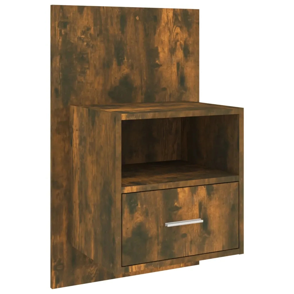 Comodini a Muro 2 pz-Set di 2 Tavolino da notte Rovere Fumo 275912