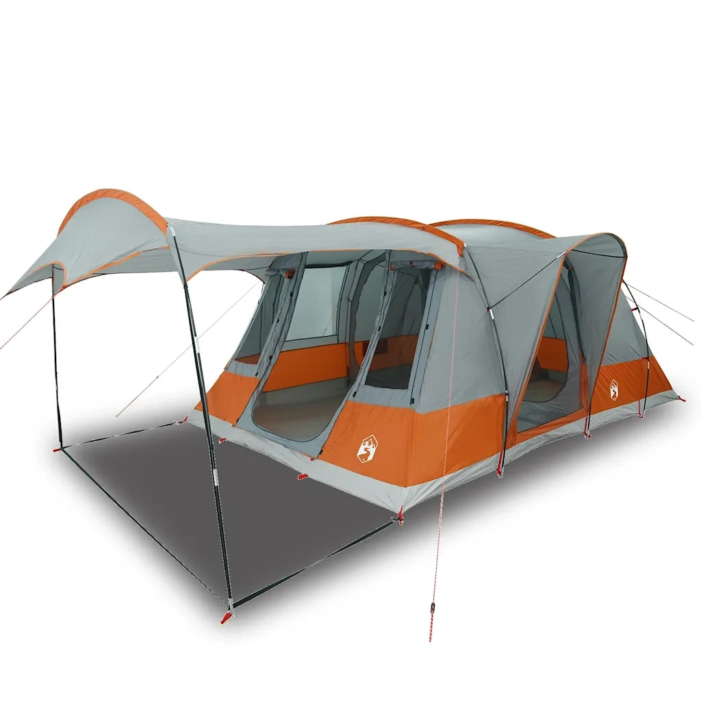 Tenda da Campeggio a Tunnel per 5 Persone-Tenda per Escursionismo Grigio e Arancione 958152