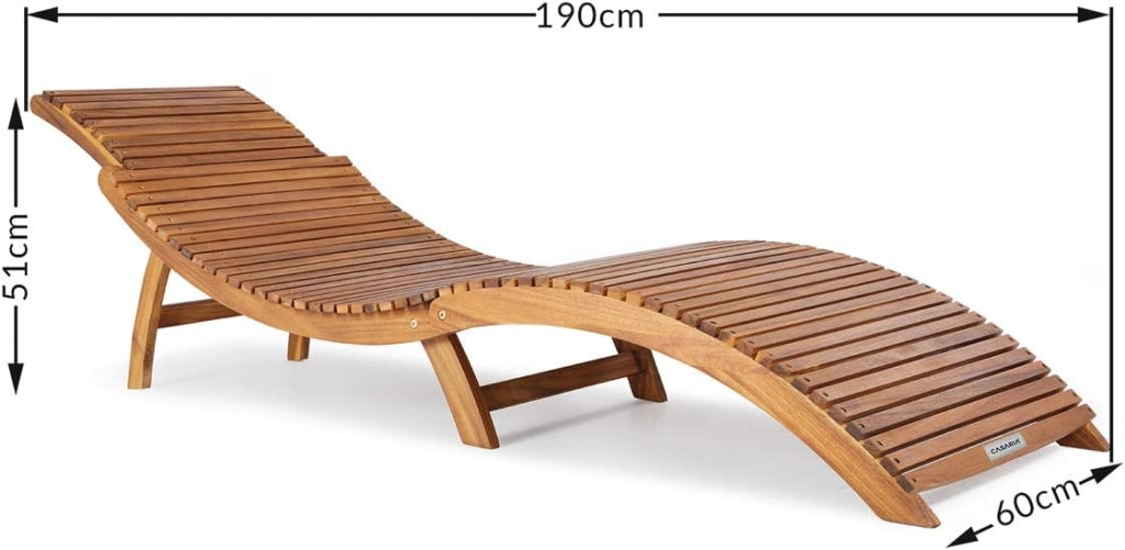 Lettino Prendisole in Legno Acacia Certificato FSC con Maniglia Trasporto Sdraio Esterno Lettini Sauna Sdraie