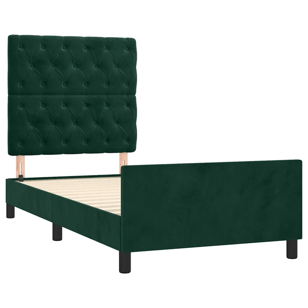 Giroletto senza Materasso Verde Scuro 80x200 cm in Velluto
