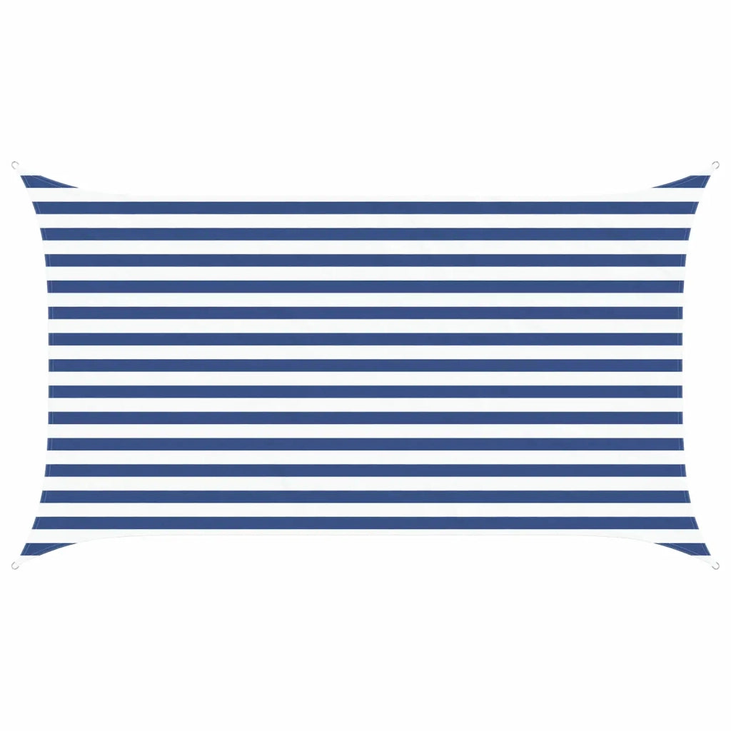 Vela da ombra solare-Telo Ombra-Vela Ombreggiante-Parasole a Vela Blu e Bianco 3,5 x 2 m