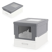 Lettiera pieghevole di design con cassetto scorrevole 50 x 37,5 x 36,5 cm facile da pulire atmosfera accogliente PP grigio 20_0018518