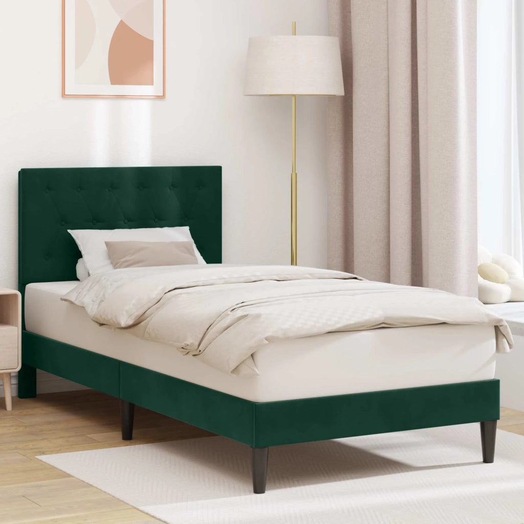 Struttura del letto-Giroletto Verde Scuro 100 x 200 cm Velluto 264157