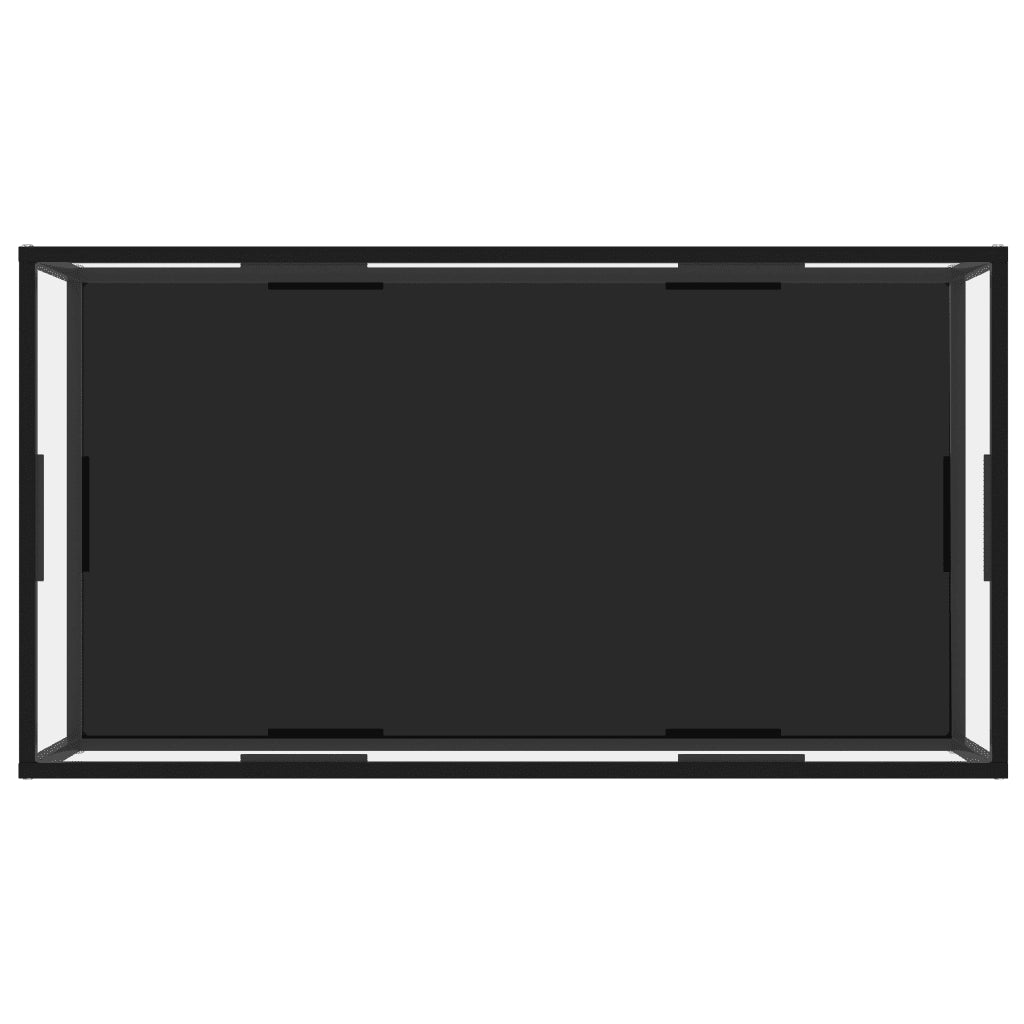 Tavolino Salotto Trasparente e Nero 120x60x35cm Vetro Temperato 322906