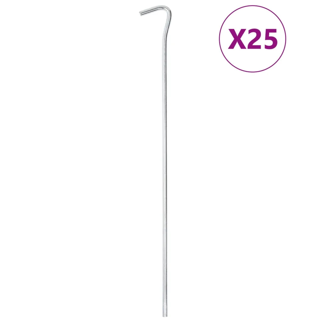 Picchetti per Tenda 25 pz 30 cm Ã˜5 mm in Acciaio Zincato
