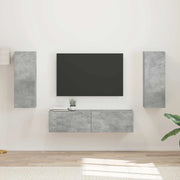 Set mobile TV 2 pz-Credenza per TV Grigio cemento Legno multistrato 699537