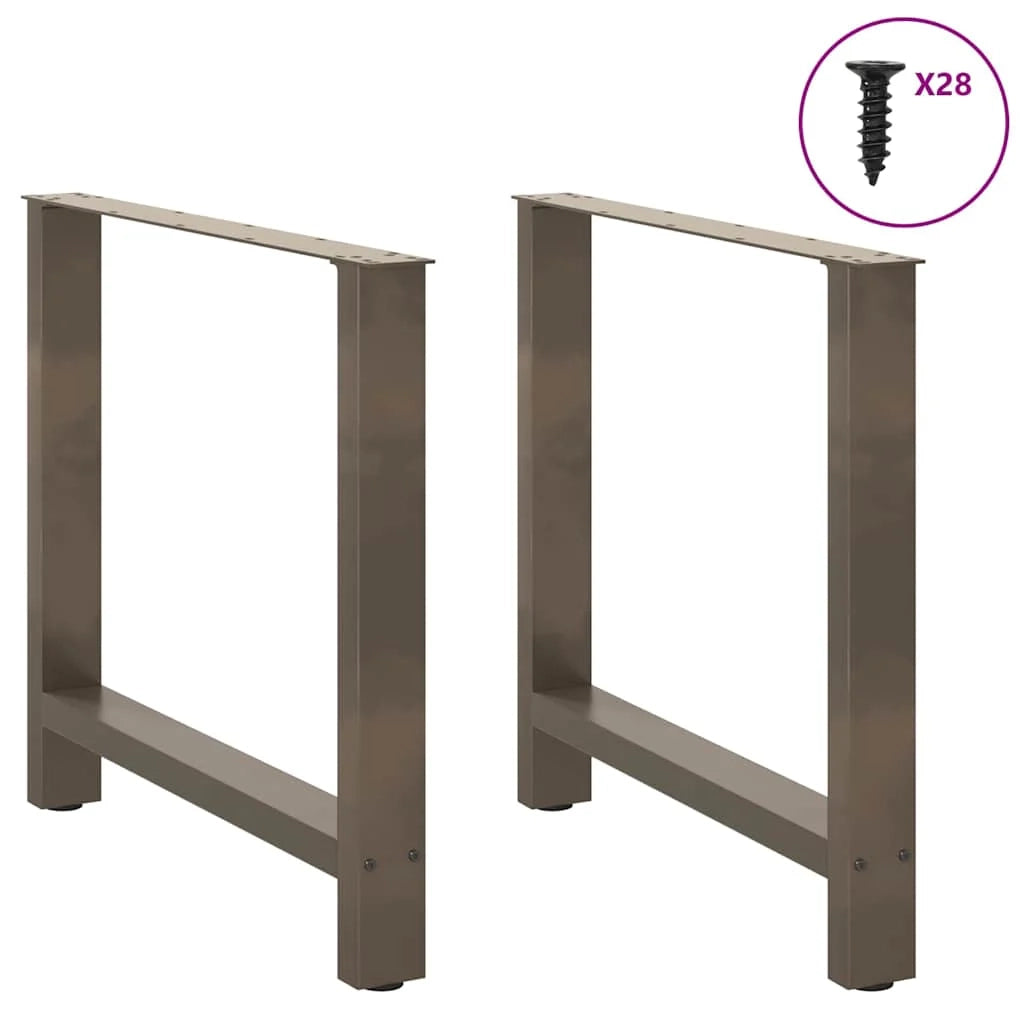 Set di 2 gambe per tavolo dal design moderno 80 x 72 cm funzione regolabile acciaio naturale 02_0057555