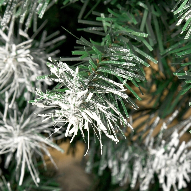 Albero di Natale artificiale, 800 rami, 61 pigne, punte innevate, ignifugo, 180 cm