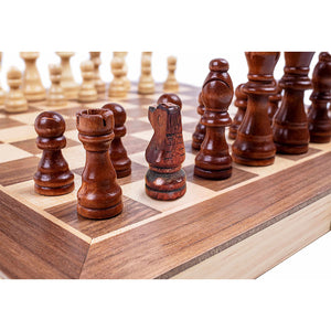 Scacchiera Pieghevole Salvaspazio in Legno 29x29 cm Deluxe per Appassionati