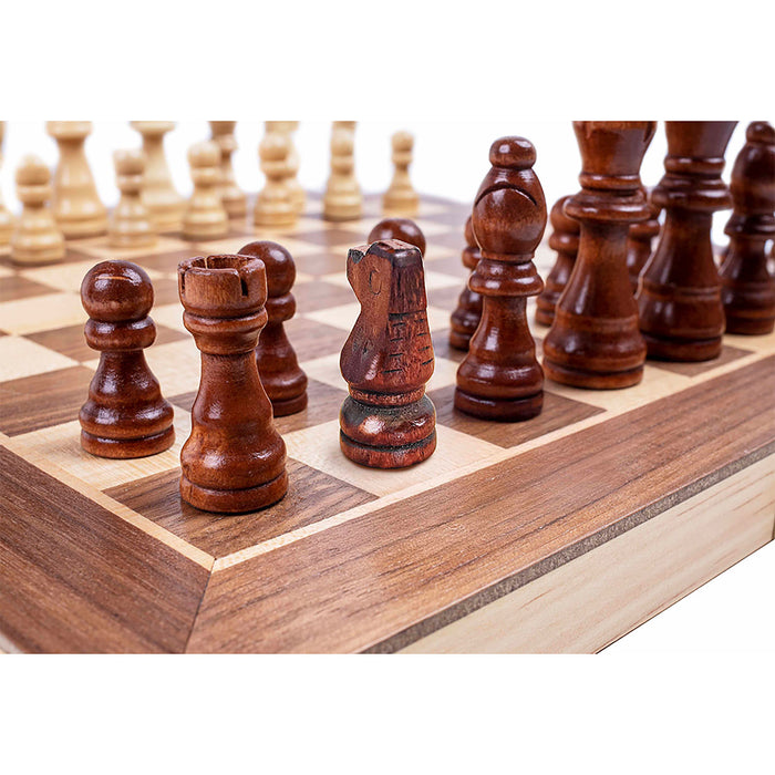 Scacchiera Pieghevole Salvaspazio in Legno 29x29 cm Deluxe per Appassionati