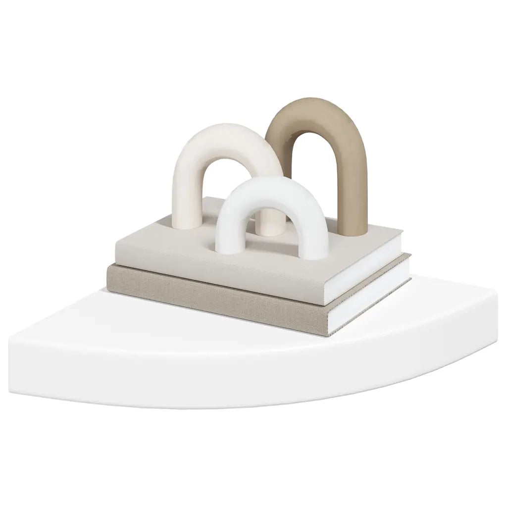 Scaffali Angolari a Parete 2 pz Bianchi 25x25x3,8 cm MDF cod mxl 33075