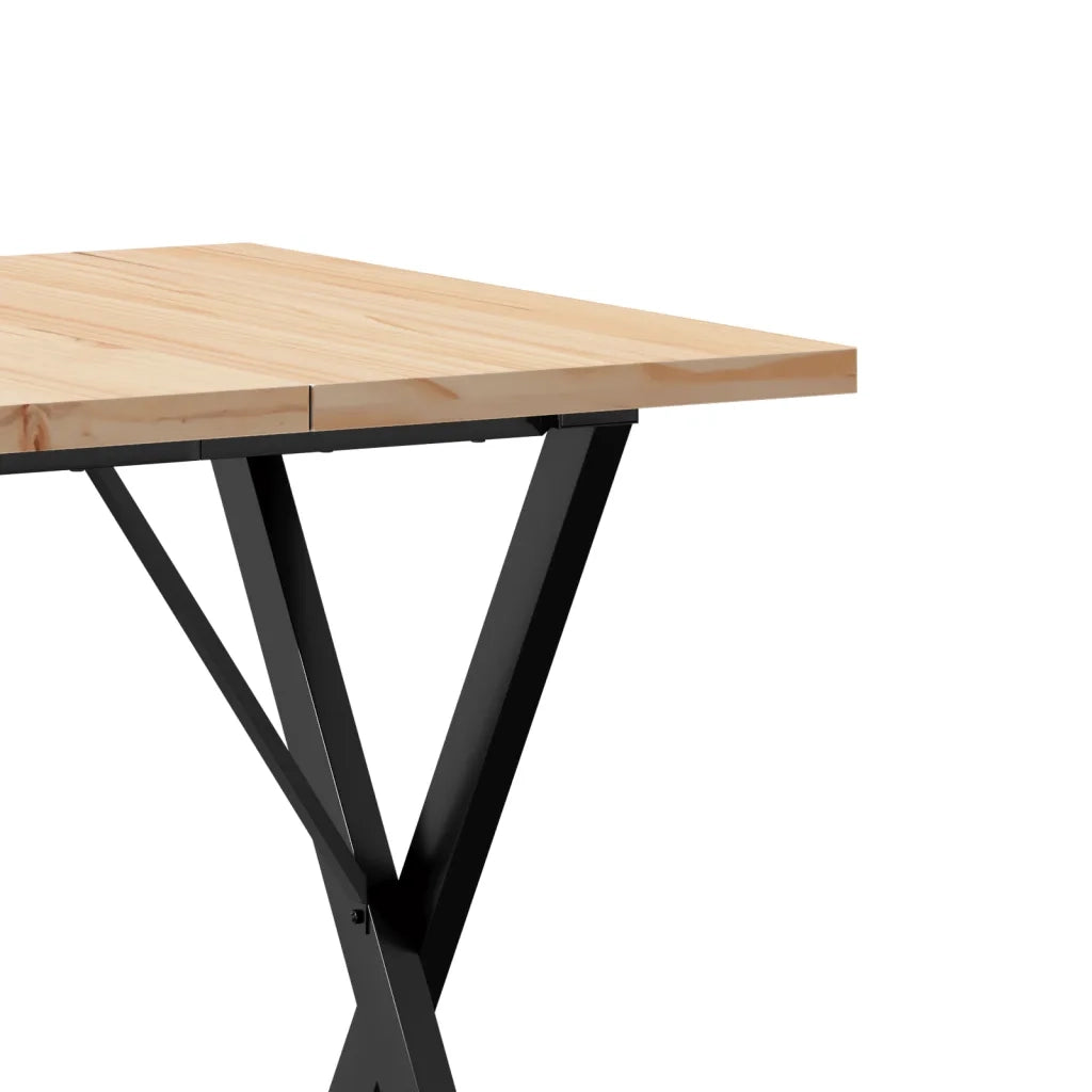 Tavolo da Pranzo Telaio a X 70x70x75,5 cm Legno Pino e Acciaio