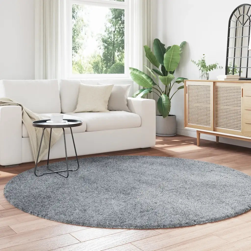 Tappeto Shaggy a Pelo Lungo NAVARRA Grigio Chiaro 200x200 cm 4102922