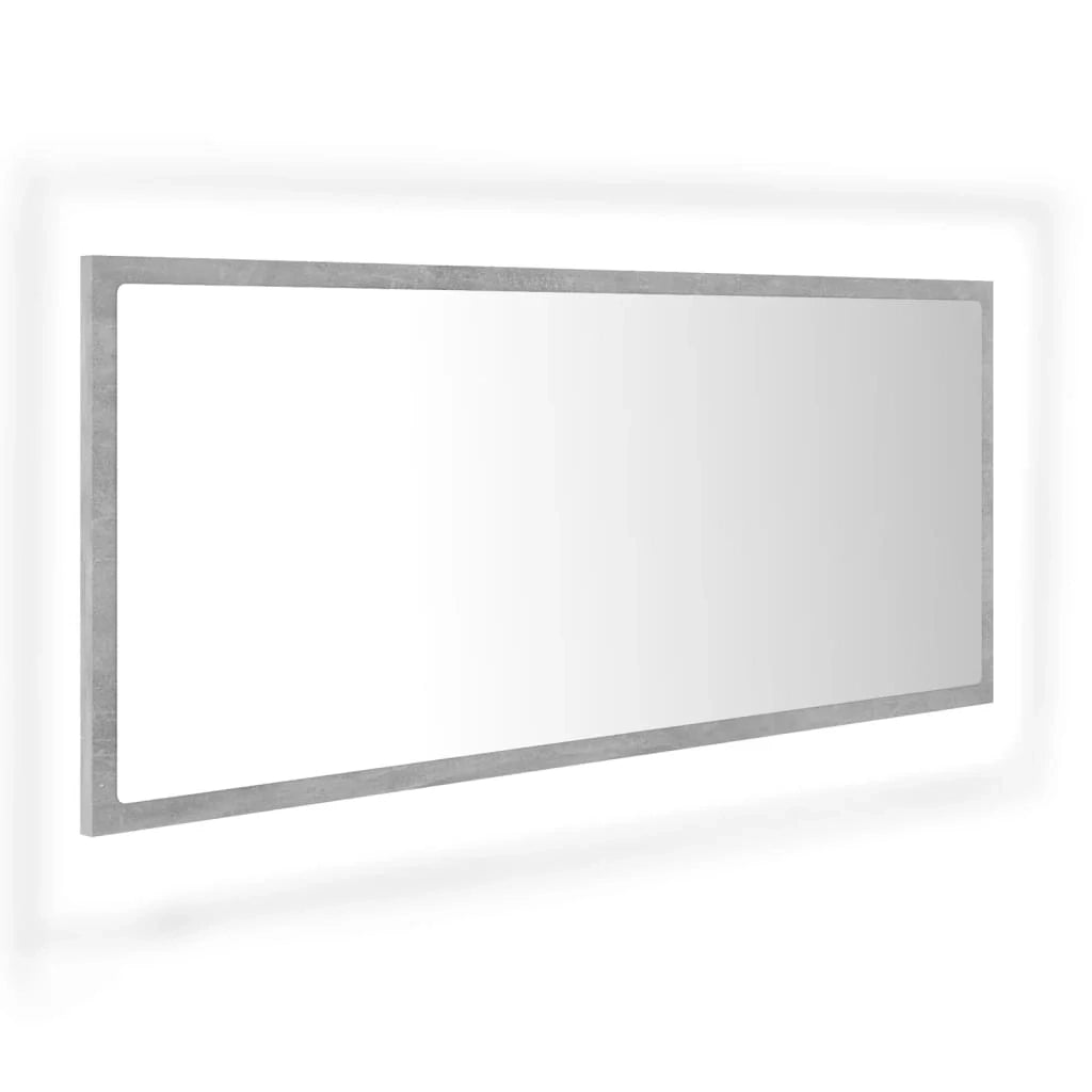 Specchio da bagno a LED 100 x 8,5 x 37 cm acrilico grigio 02_0006989