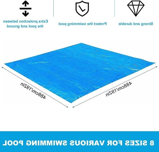 Pavimento per Piscina Reclinabile in Materiale Rectangolare - Tappeto da Giardino Impermeabile Blu - Facile da Pulire - Protezione del Pavimento per Piscina