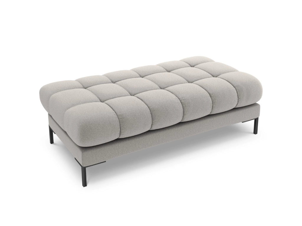 Cosmopolitan Design - Panca "Bali" 2 posti in tessuto strutturato grigio chiaro 