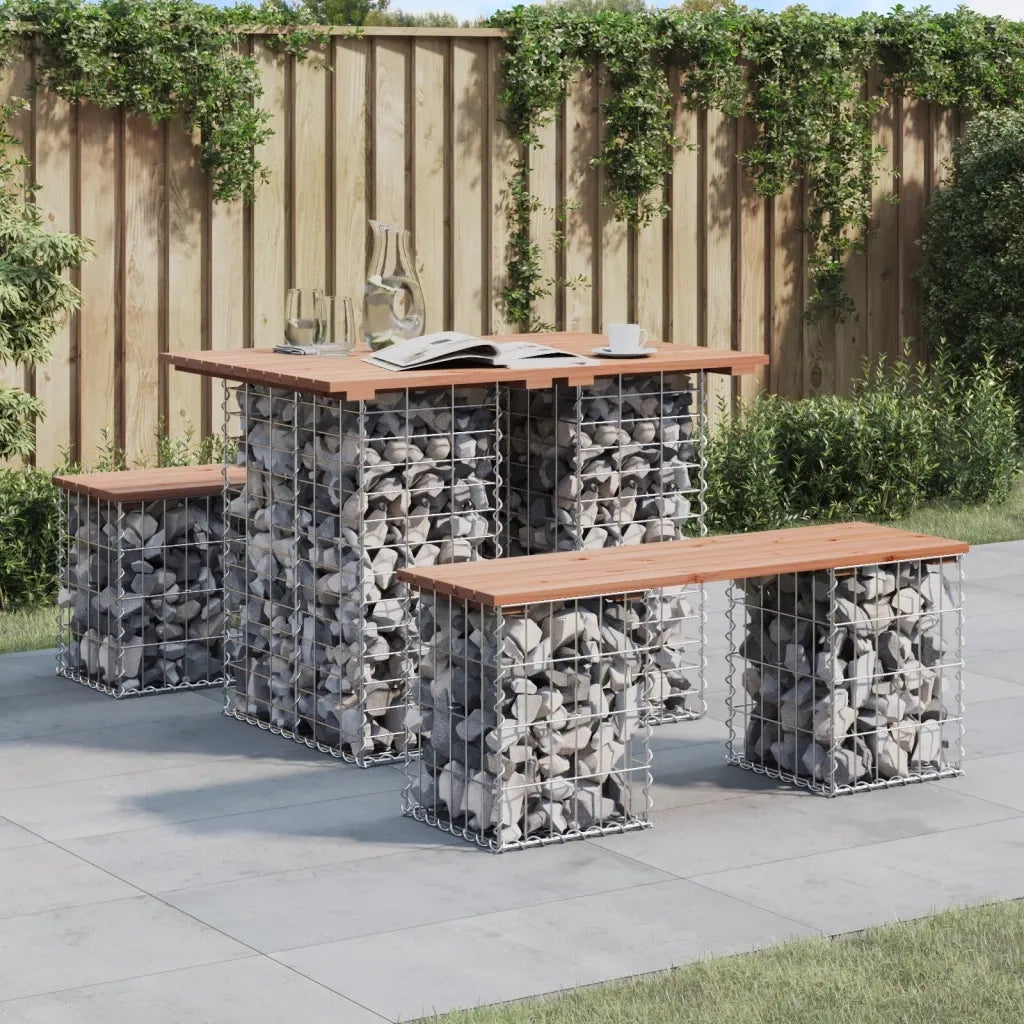 Tavolo da giardino in gabbione design 100x70x72 cm in legno massello Douglas 834366