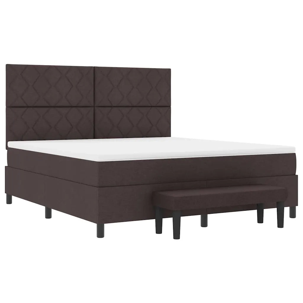 Letto a molle con materasso Marrone Scuro 180 x 200 cm Tessuto 3344166